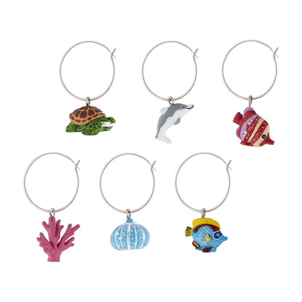 Australiana Great Barrier Reef GBR Wine Charm Set of 6