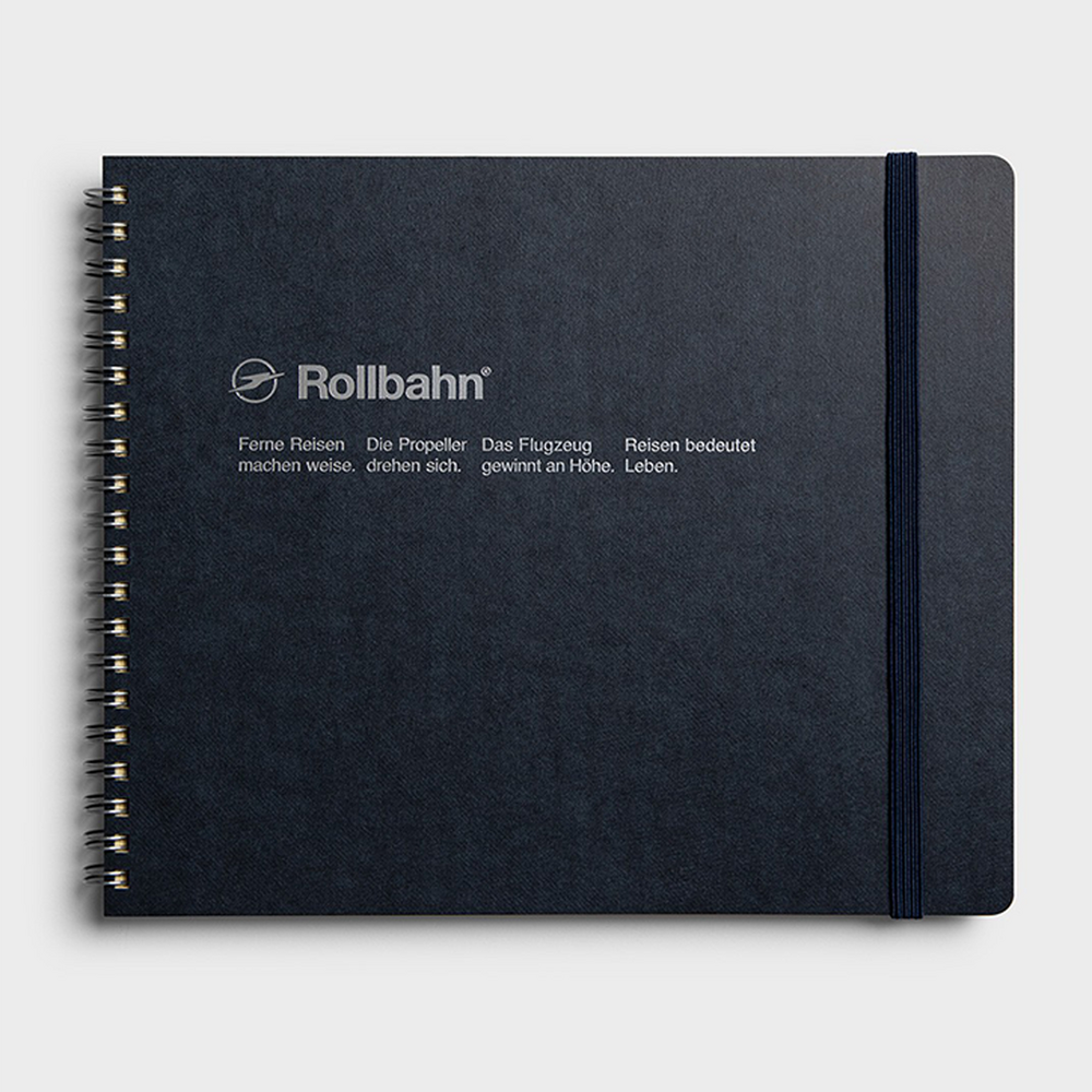 Delfonics Rollbahn Spiral Bound Landscape Notebook Desk - Dark Blue