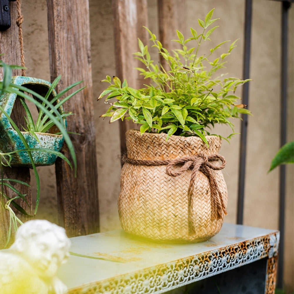 Jute Cement Plant Pot 14cm