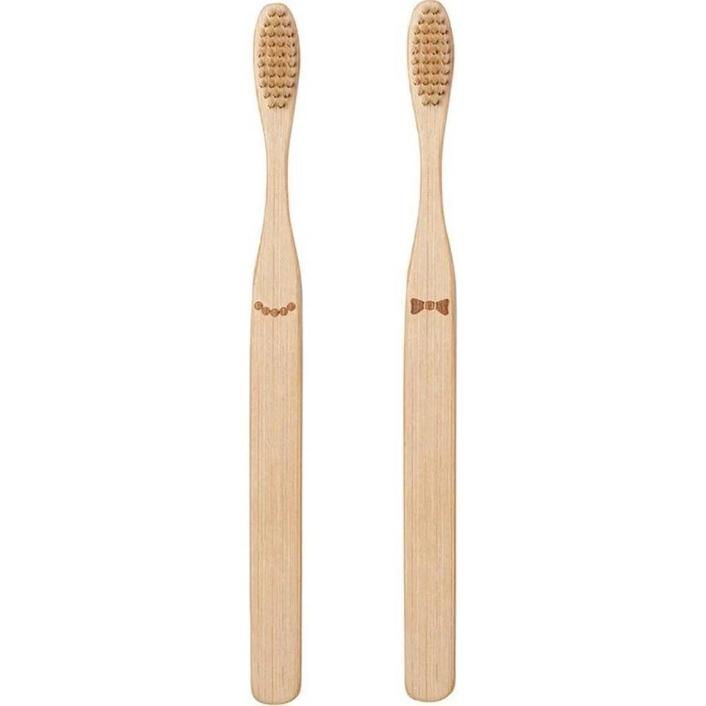 Kikkerland Bamboo Toothbrush Set - His & Hers