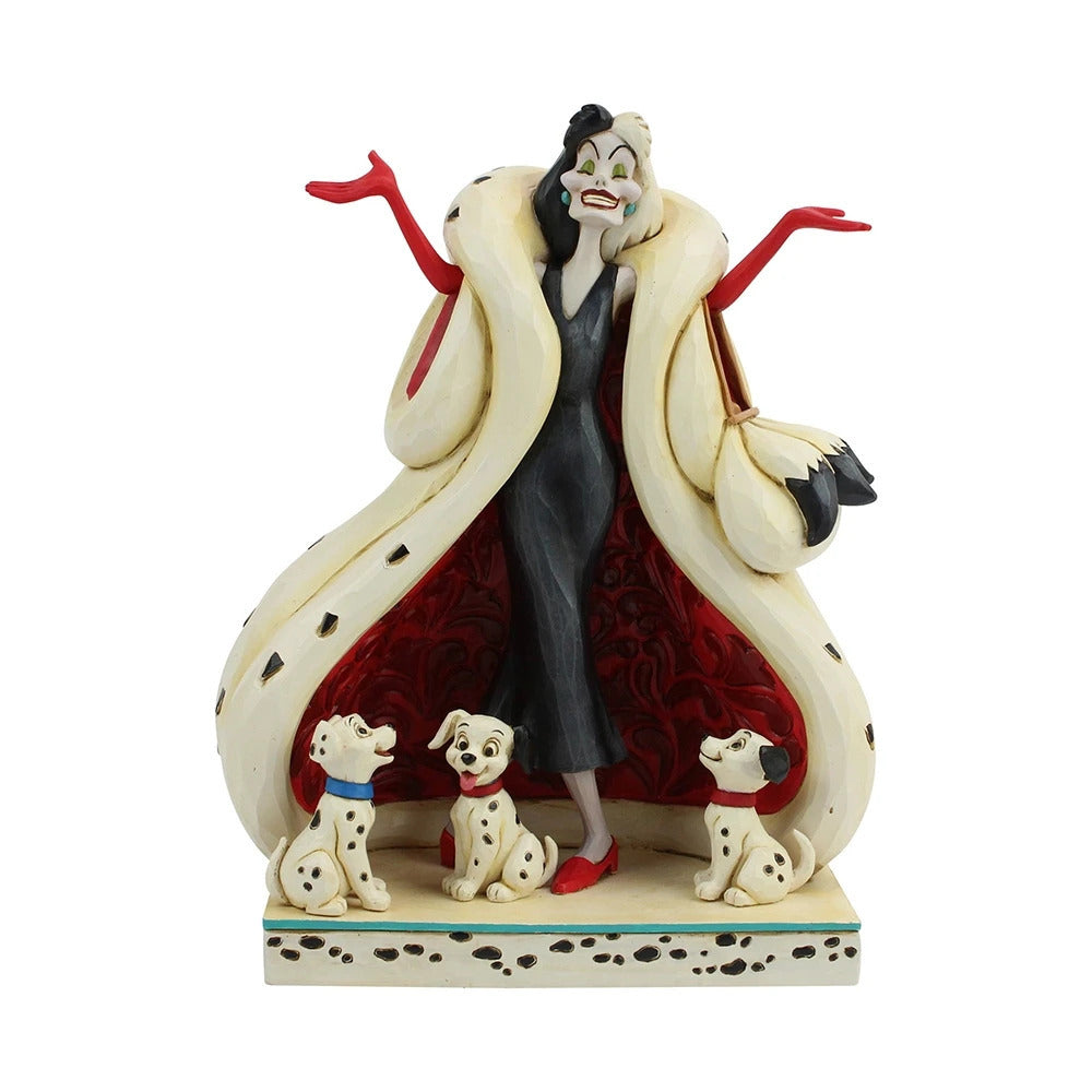 Disney Traditions Cruella De Vil with Dalmatian Puppies