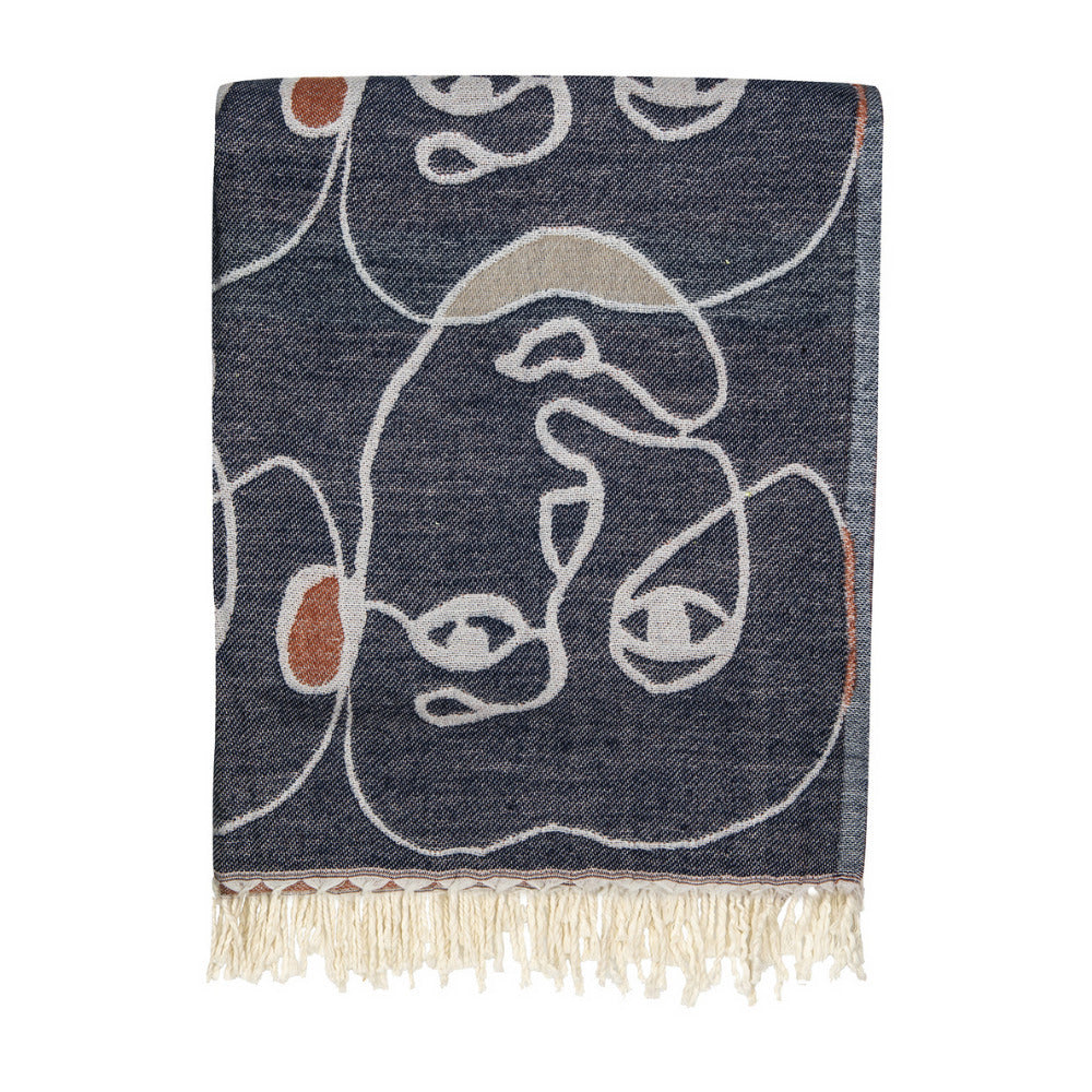Amalfi Face it Reversible Blue/Pink Throw 170x130cm