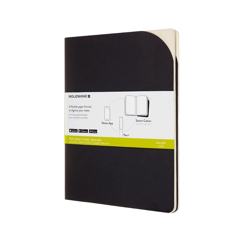 Moleskine Smart Paper Cahier XL Plain Black (Set of 2)