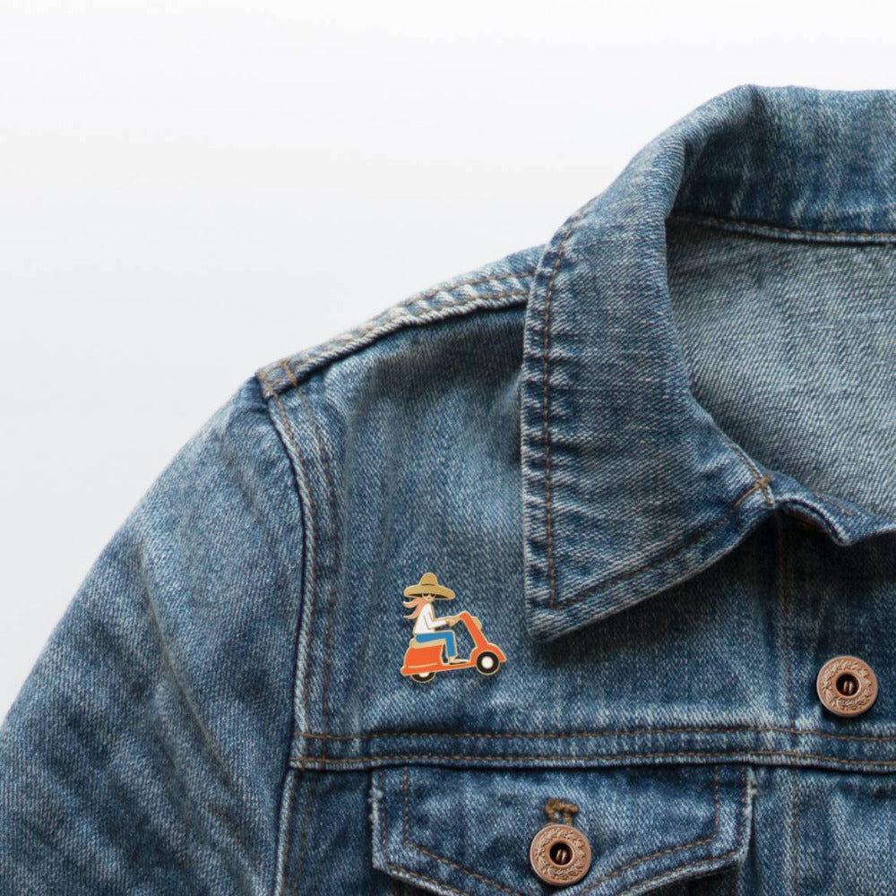 Rifle Paper Co Enamel Pin Scooter Girl