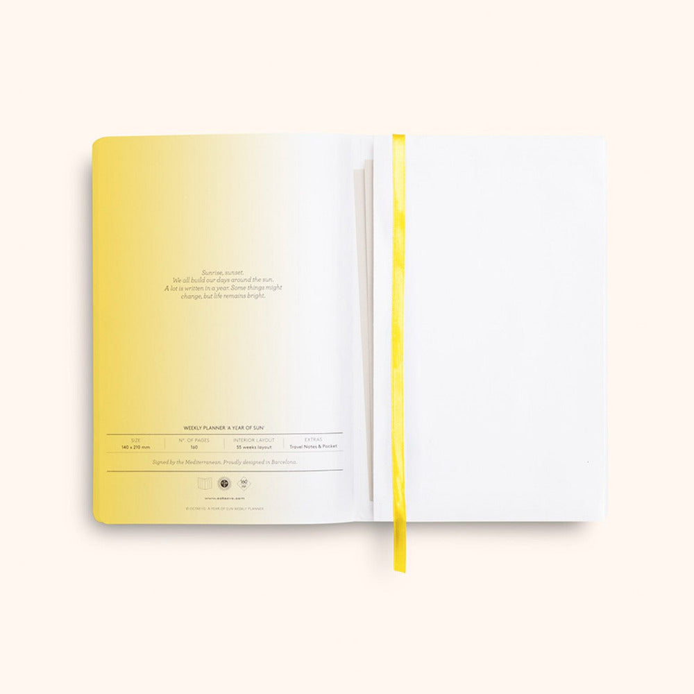 Octaevo A Year of Sun Undated Agenda Weekly A5 Yellow