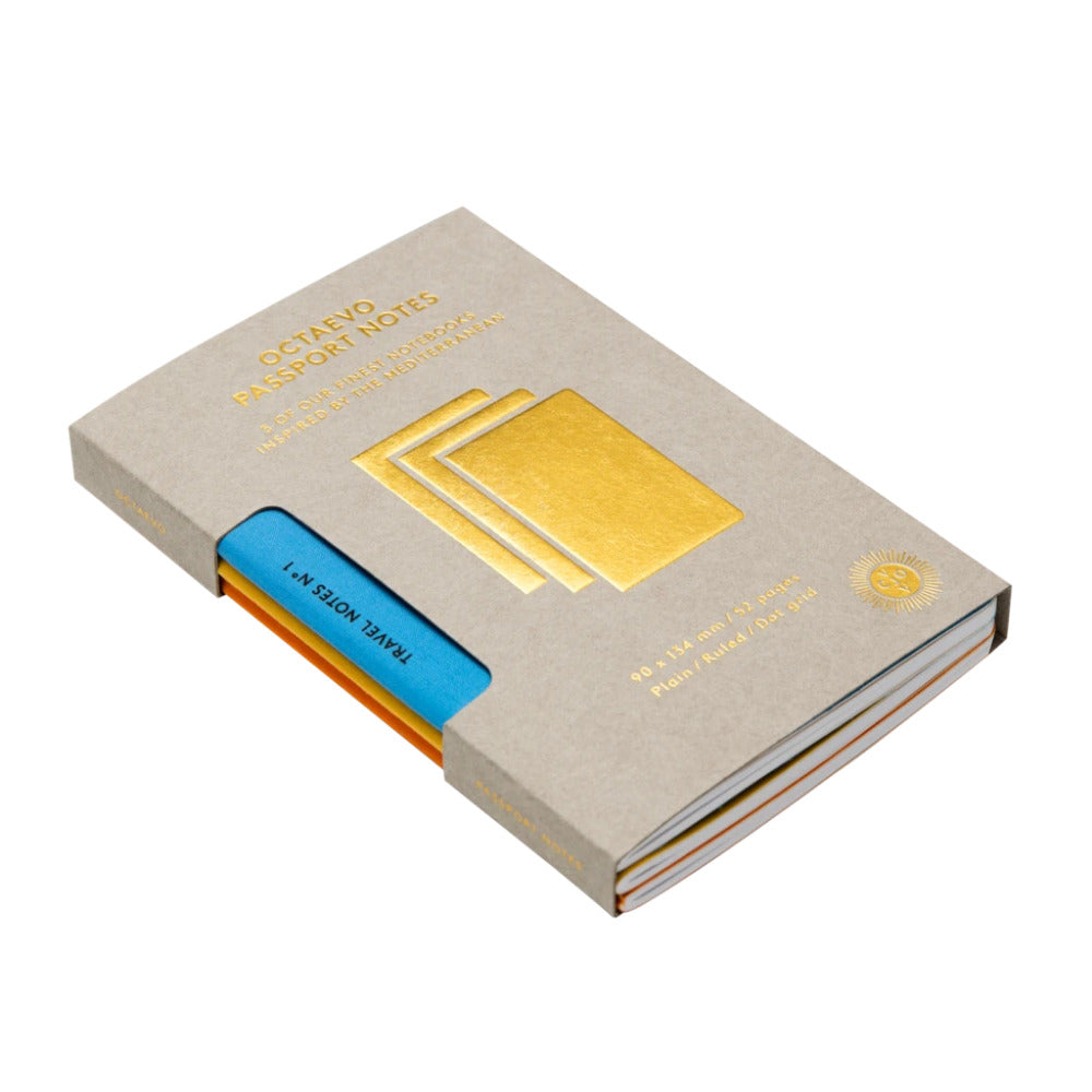 Octaevo Passport Travel Notes Notebook (Set of 3)