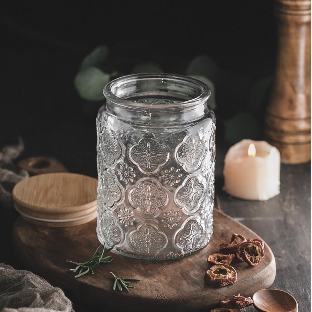 Glass Canister with Bamboo Lid 700ml (Set of 2)
