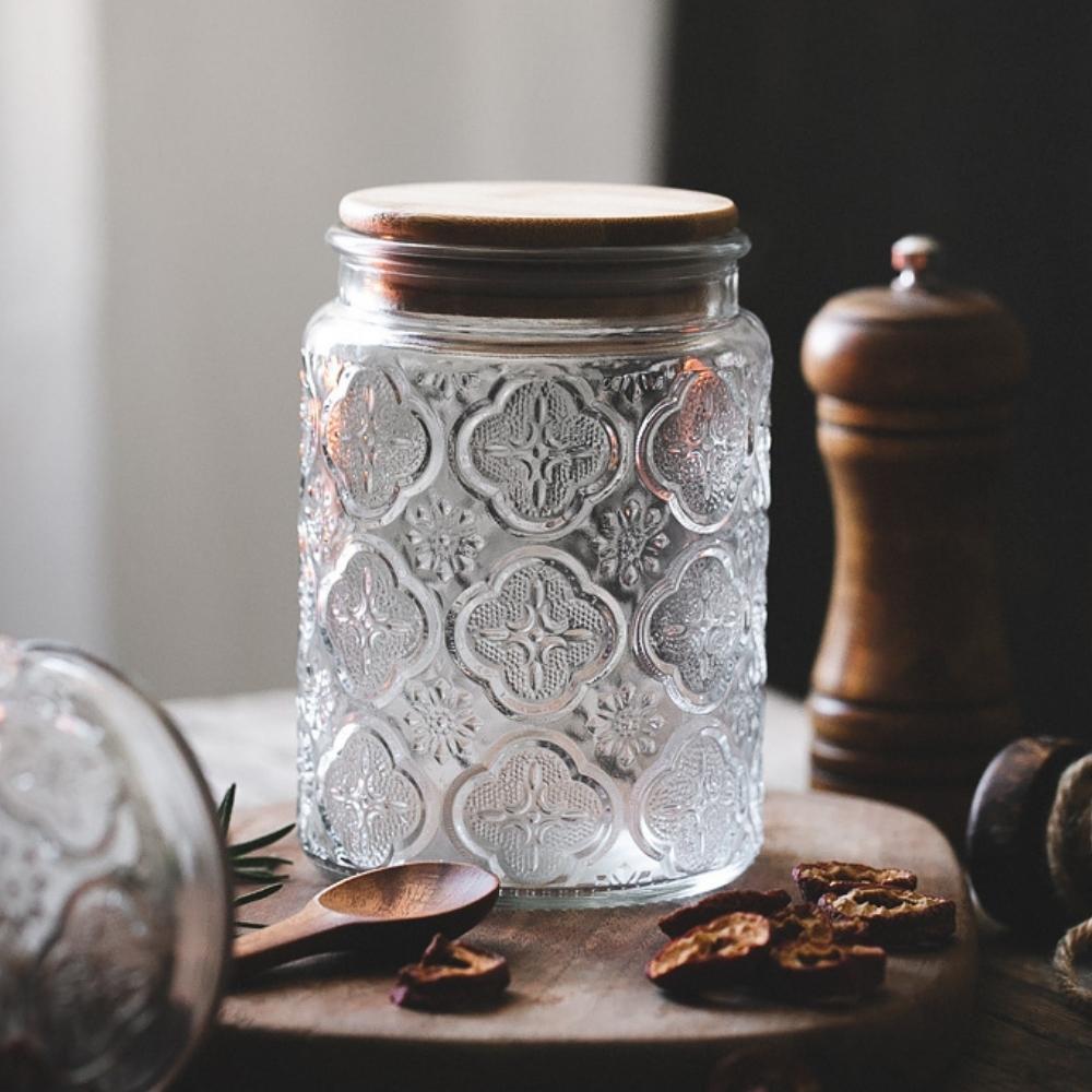 Glass Canister with Bamboo Lid 700ml (Set of 2)
