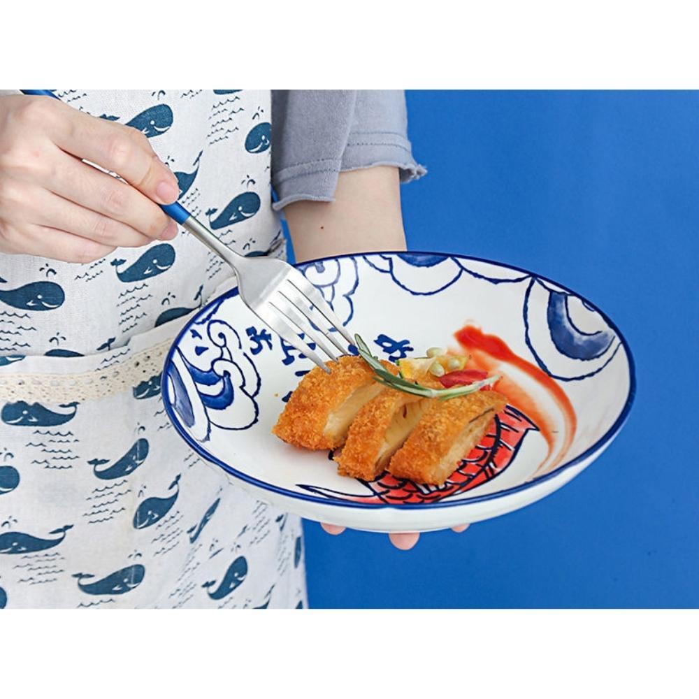 Ceramic Koi Carp 18cm Deep Plate (Set of 2)