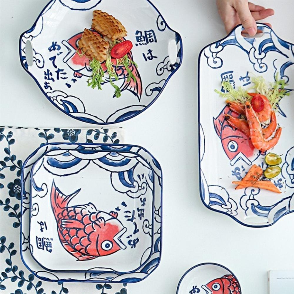 Ceramic Koi Carp 23.5cm Round Plate