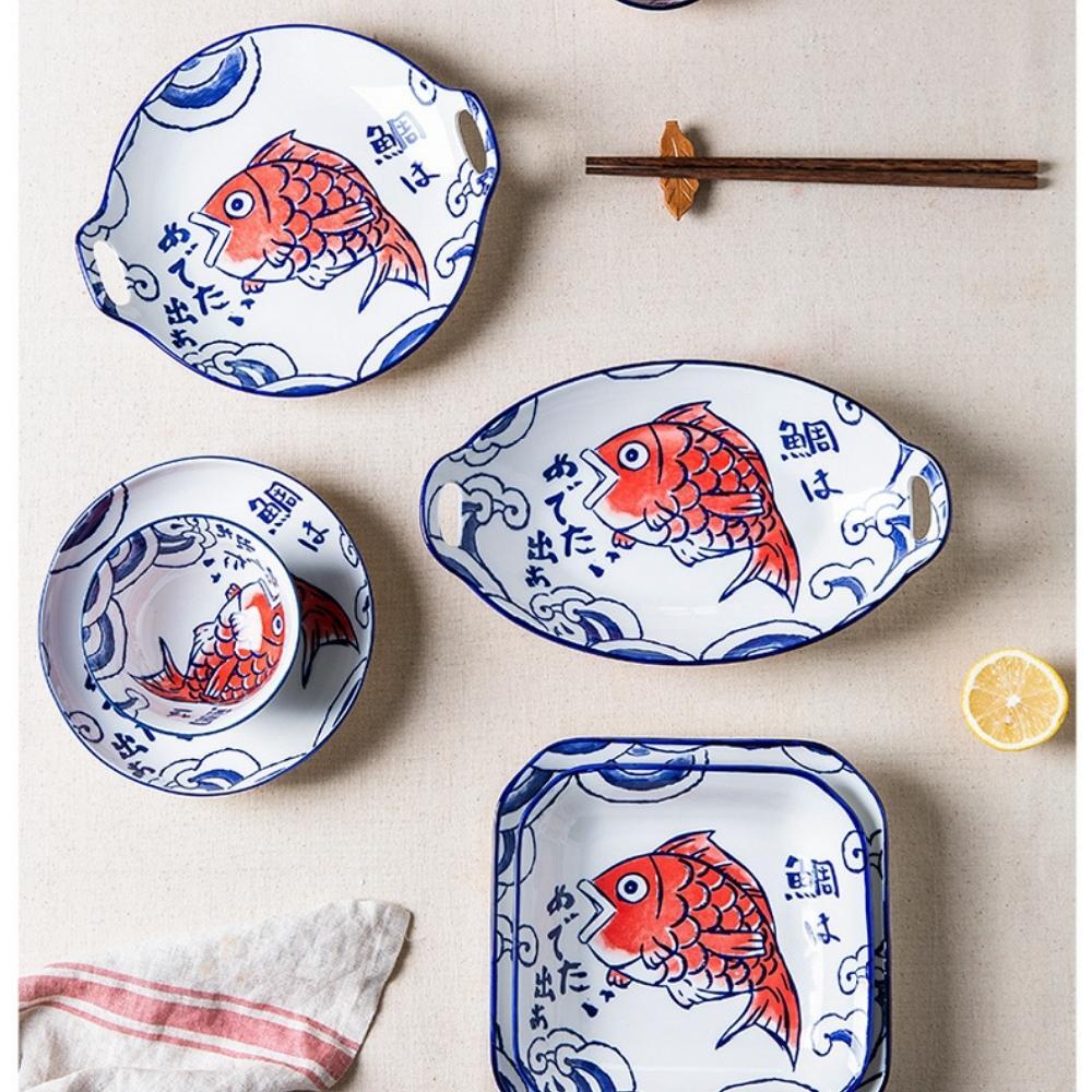 Ceramic Koi Carp 23.5cm Round Plate