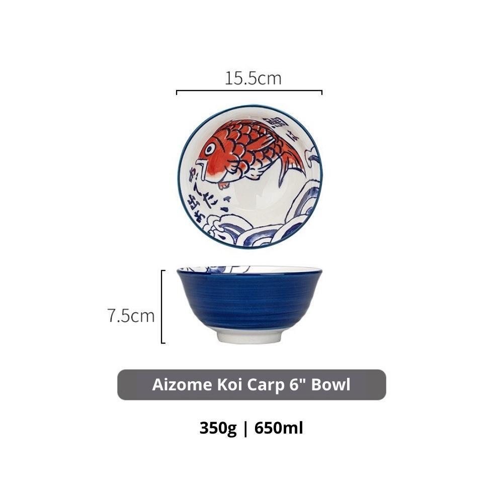 Ceramic Koi Carp 15cm Donburi Bowl