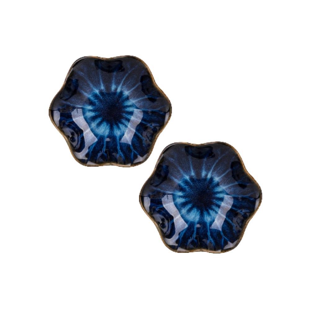 Blue Lotus Ceramic Mini Dish (Set of 2)