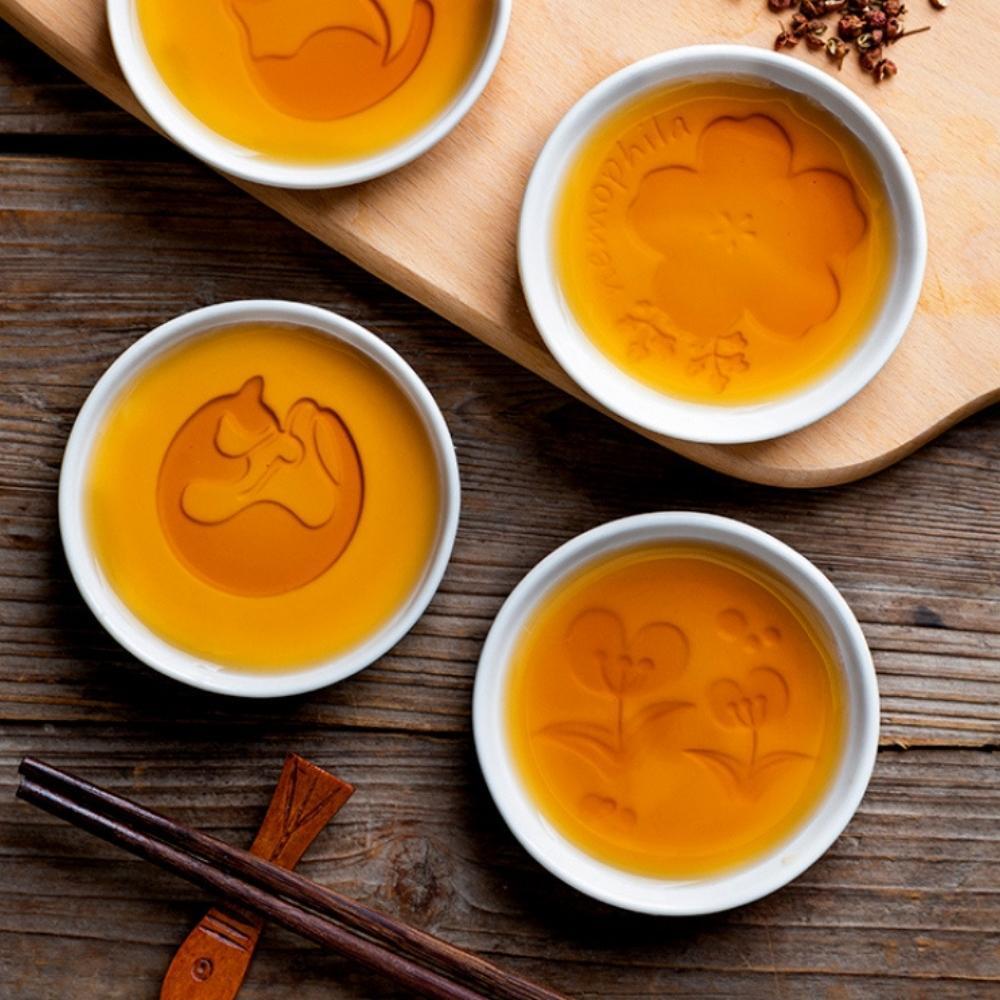 Ceramic Sakura Engraved Soy Sauce Dish (Set of 2)