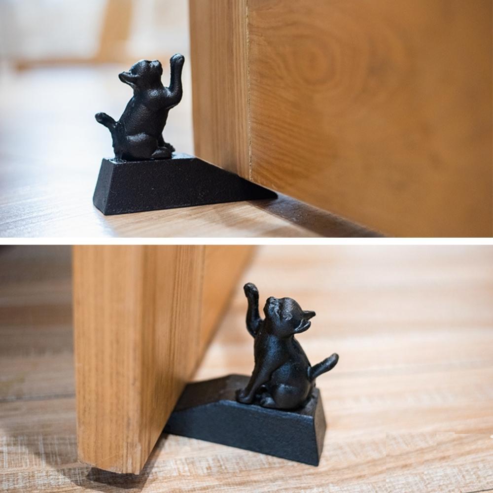 Vintage Cast Iron Door Stopper - Cat