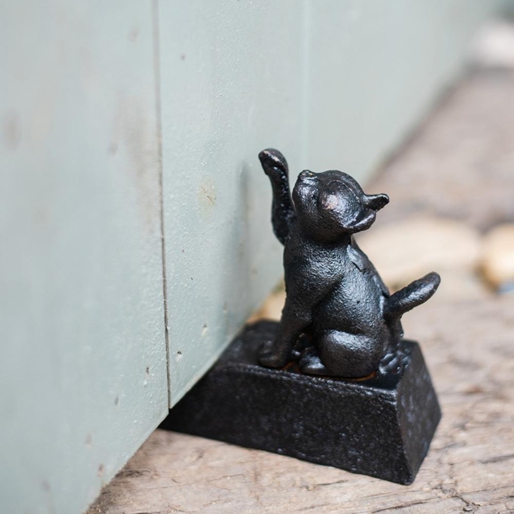 Vintage Cast Iron Door Stopper - Cat