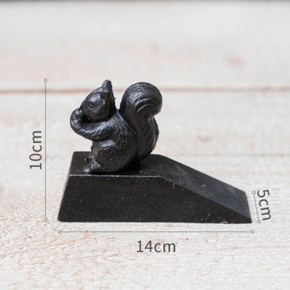 Vintage Cast Iron Door Stopper - Squirrel