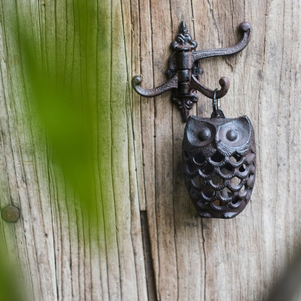Vintage Cast Iron Owl Tealight Holder