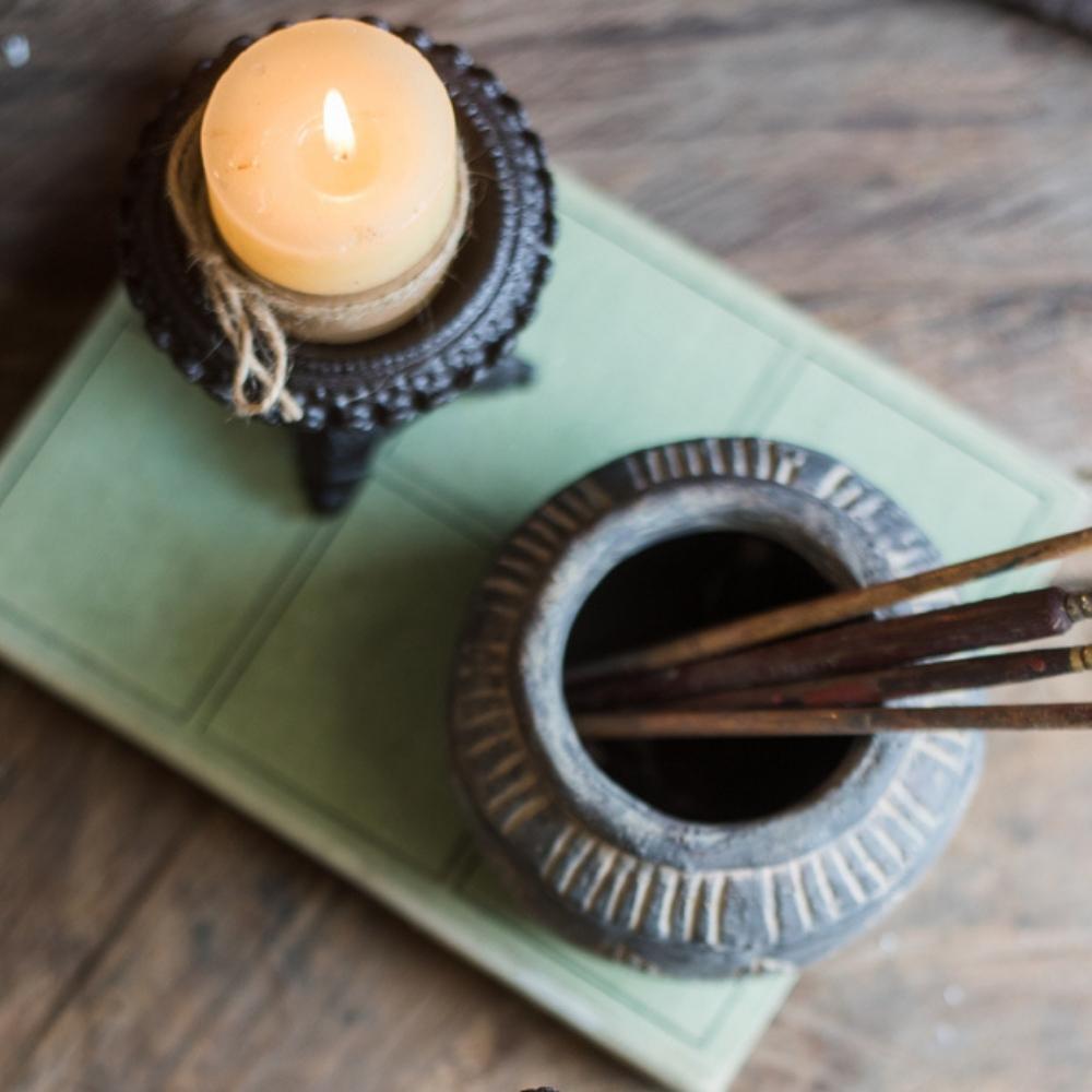 Vintage Cast Iron Candle Holder