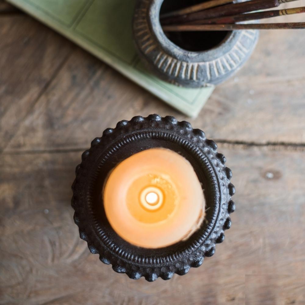 Vintage Cast Iron Candle Holder
