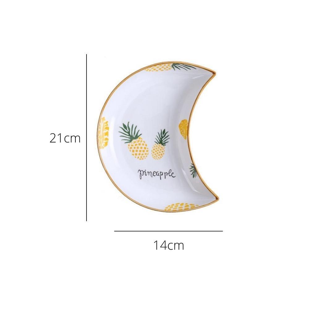 Summer Pineapple Crescent Moon Deep Plate (Set of 3)