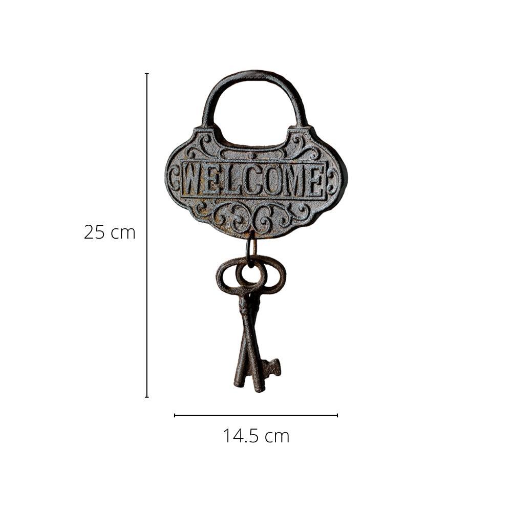 Vintage Cast Iron Welcome Wind Chime Keys