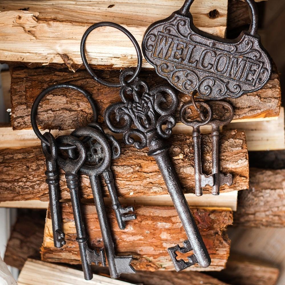 Vintage Cast Iron Welcome Wind Chime Keys