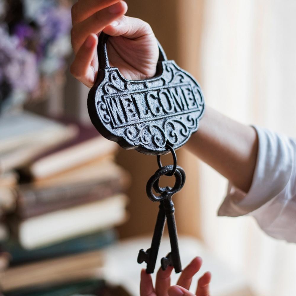 Vintage Cast Iron Welcome Wind Chime Keys