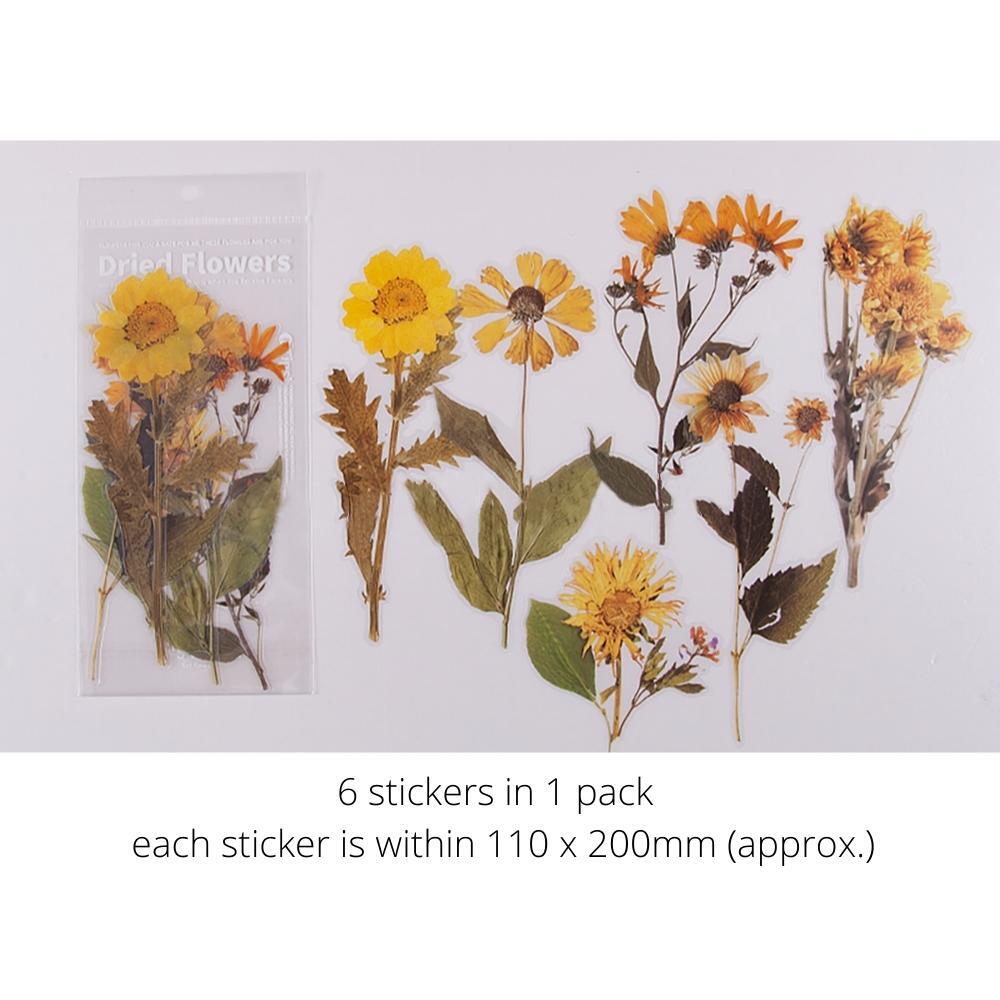 Weekend Flower Shop Large PET Stickers Set of 6 - Sunflowers