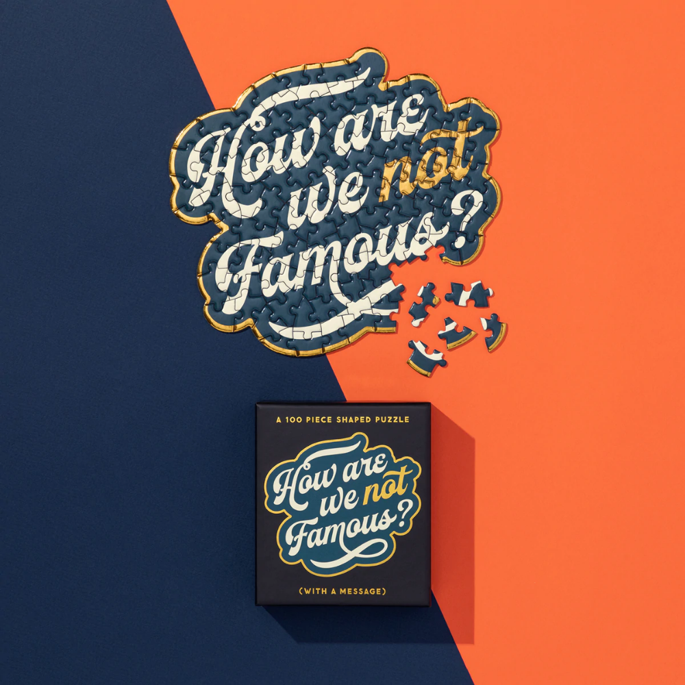 Galison How Are We Not Famous? 100 Piece Mini Shaped Puzzle by Brass Monkey