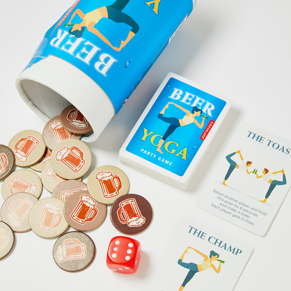 Kikkerland Funny Beer Yoga Poses & Flows Game Set