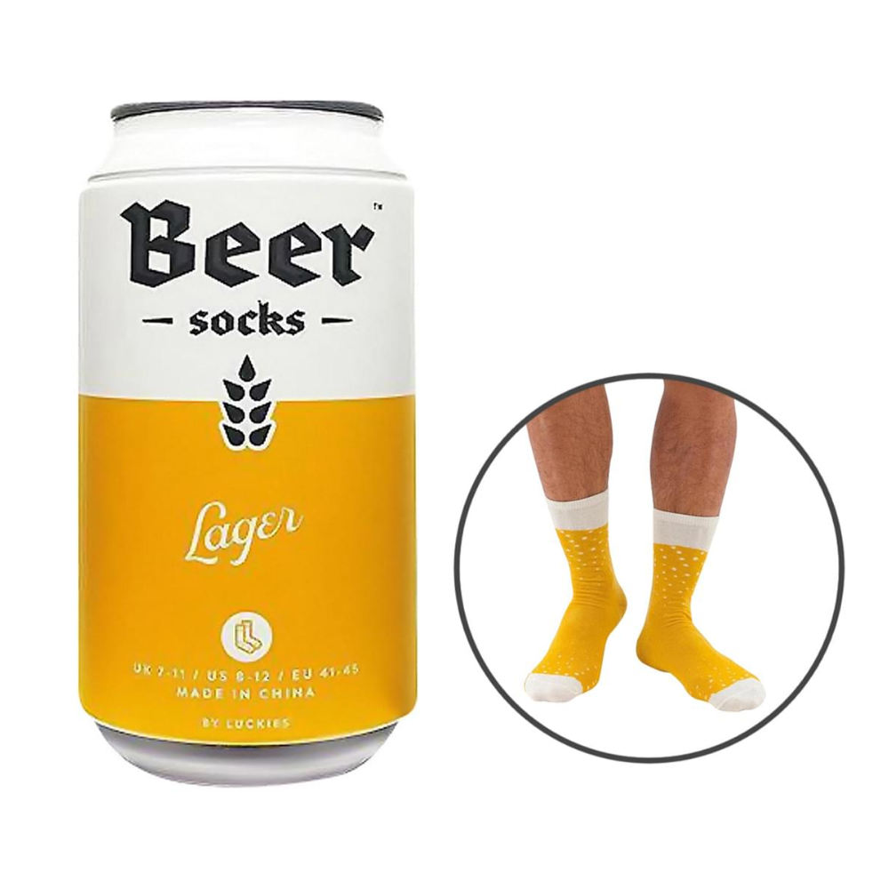 Luckies Lager Beer Socks in a Can