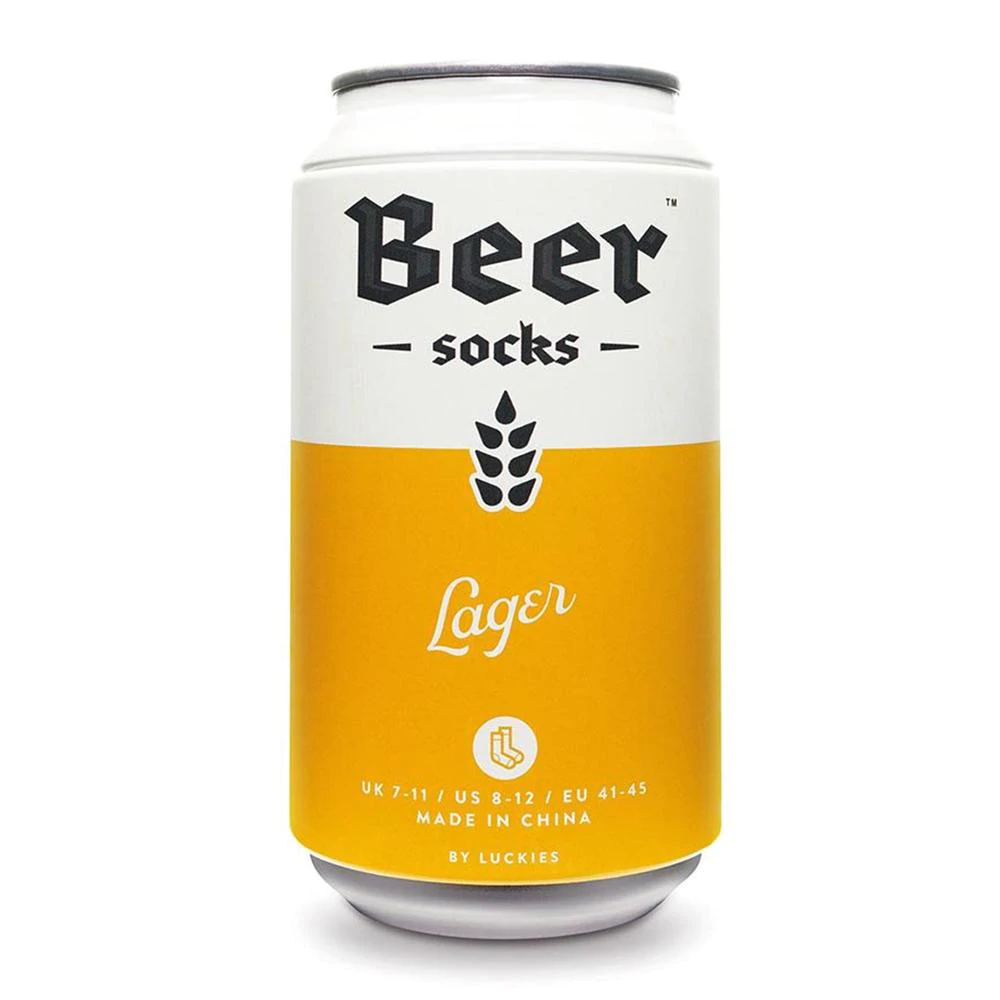 Luckies Lager Beer Socks in a Can