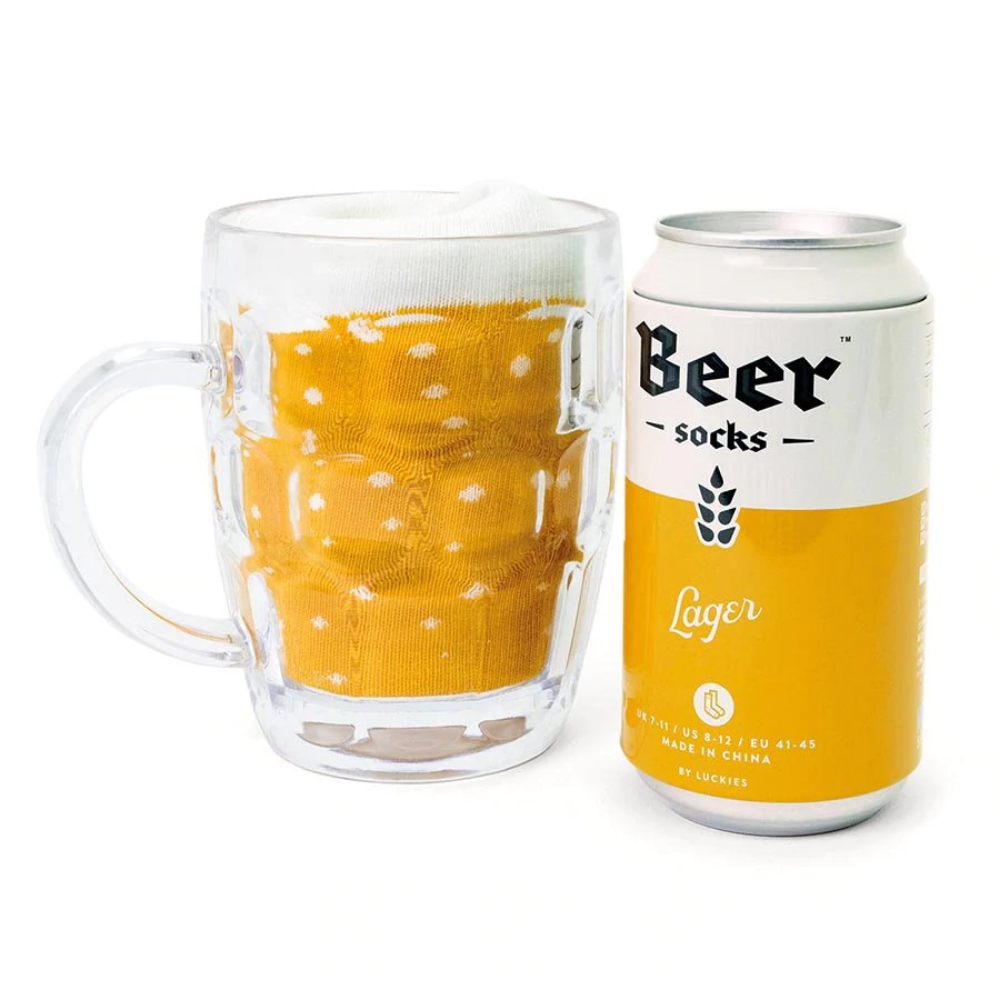 Luckies Lager Beer Socks in a Can