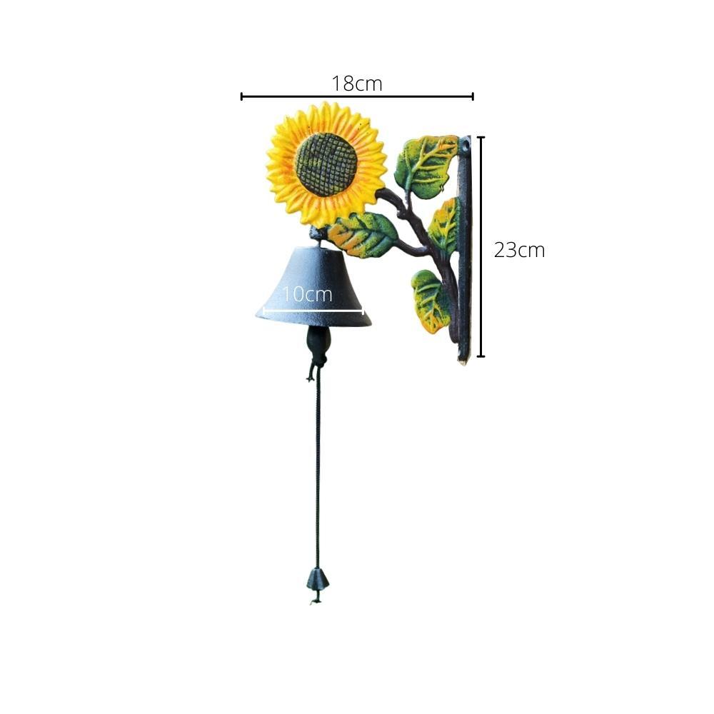 Cast Iron Hand Painted Sunflower Garden Hanging Door Bell