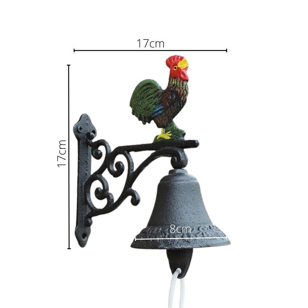 Cast Iron Hand Painted Rooster Garden Hanging Door Bell