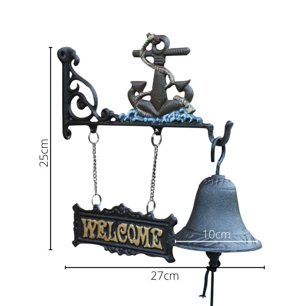 Cast Iron Anchor Garden Welcome Hanging Door Bell