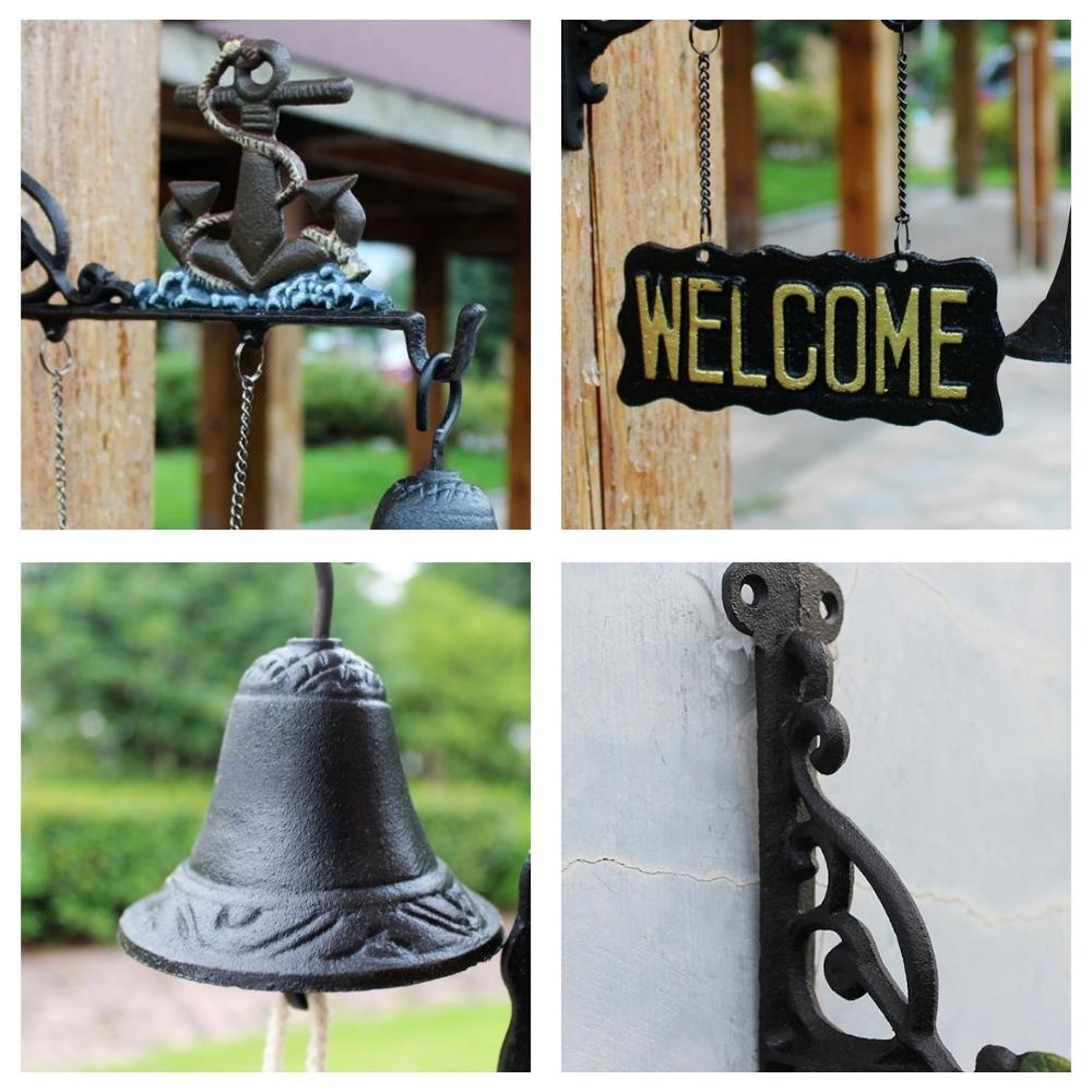 Cast Iron Anchor Garden Welcome Hanging Door Bell