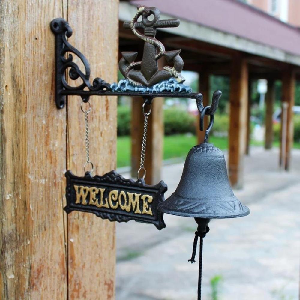 Cast Iron Anchor Garden Welcome Hanging Door Bell