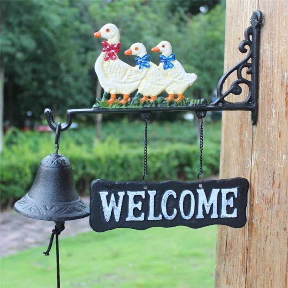 Cast Iron Ducks Garden Hanging Door Bell