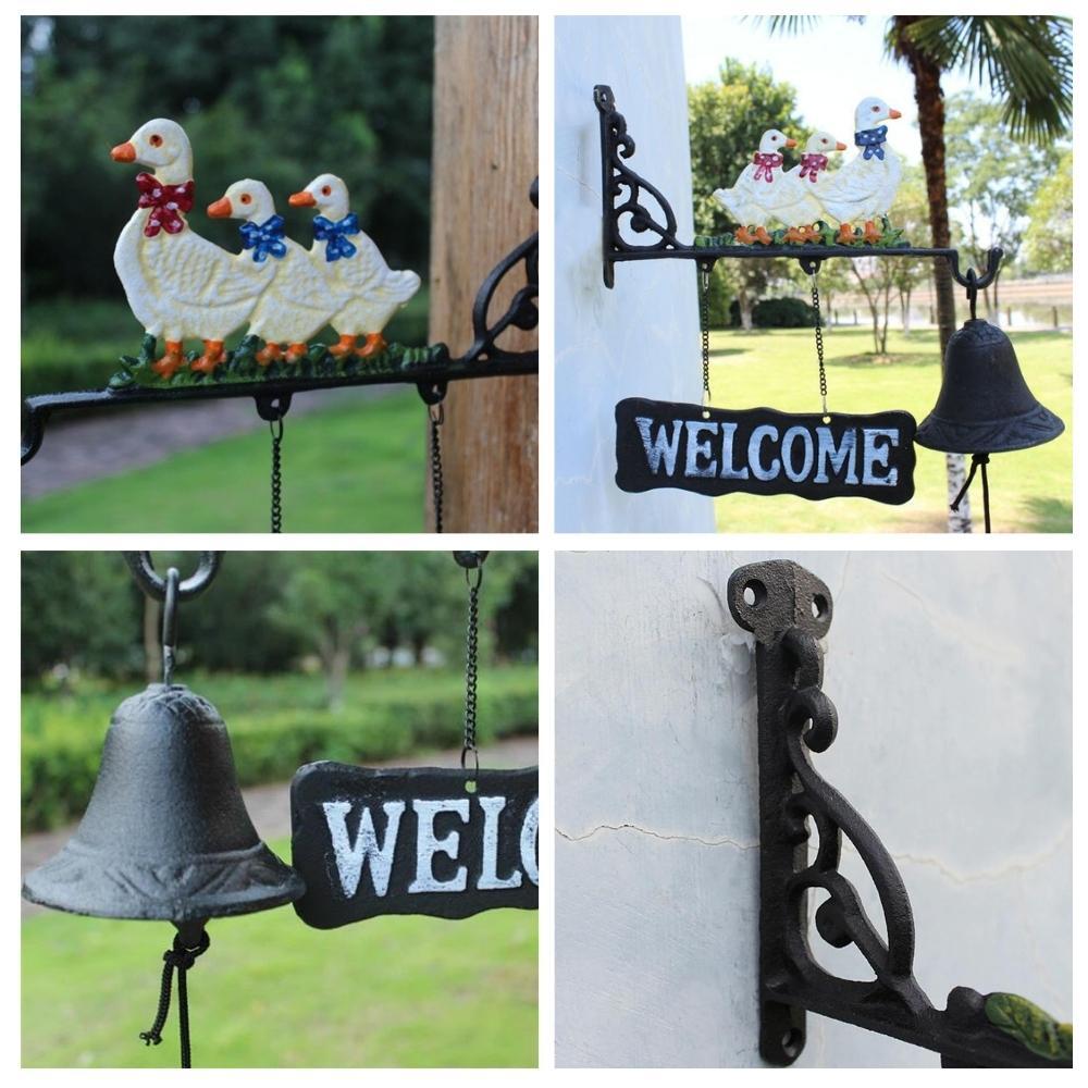 Cast Iron Ducks Garden Hanging Door Bell