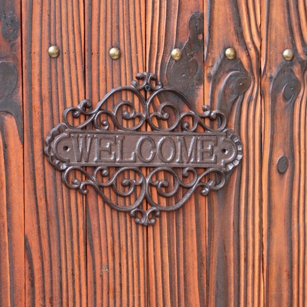 Cast Iron Outdoor Decor Welcome Sign