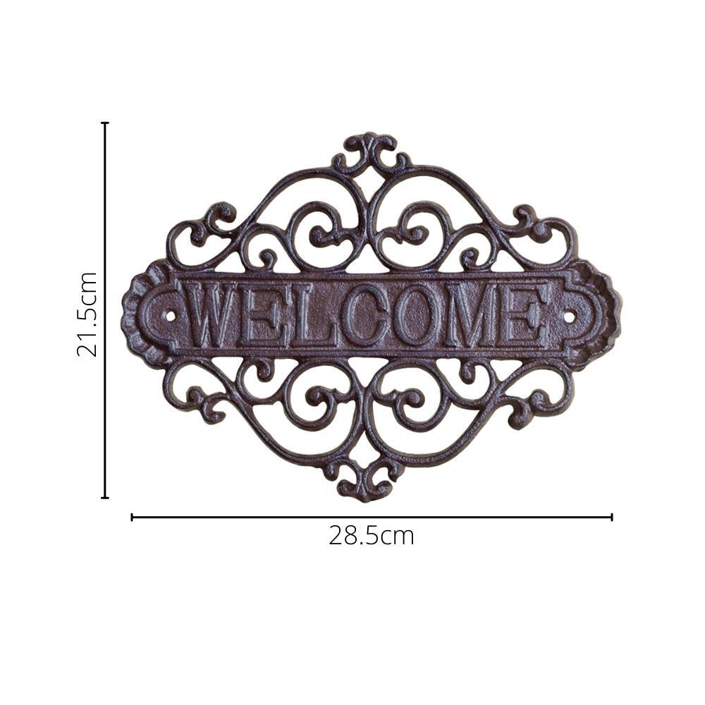 Cast Iron Outdoor Decor Welcome Sign