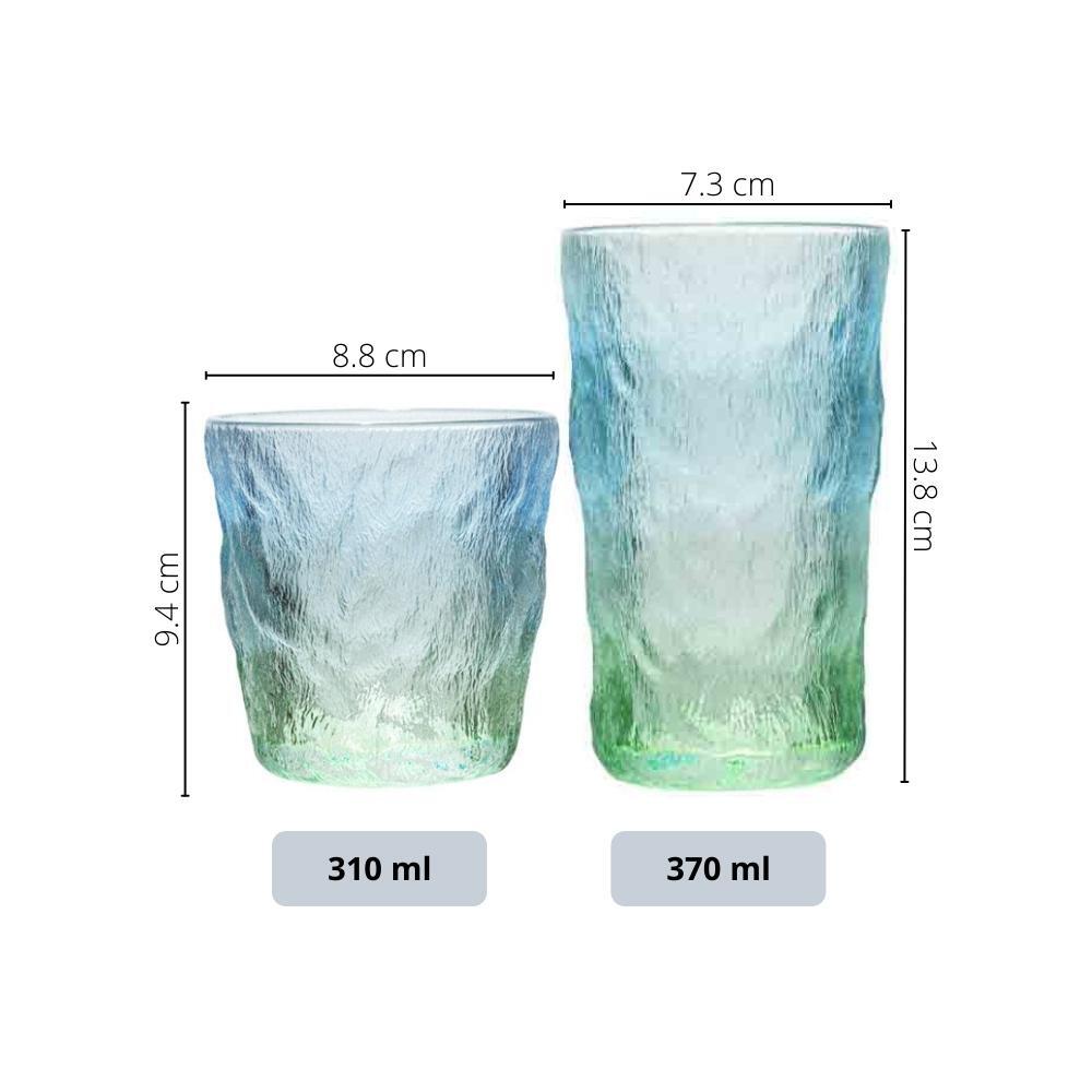 Galaxy Aqua Gradient Glass Tumbler (Set of 2)