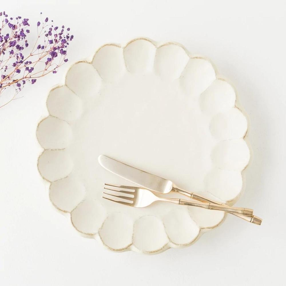 Kaneko Rinka Flower White Plate 27cm