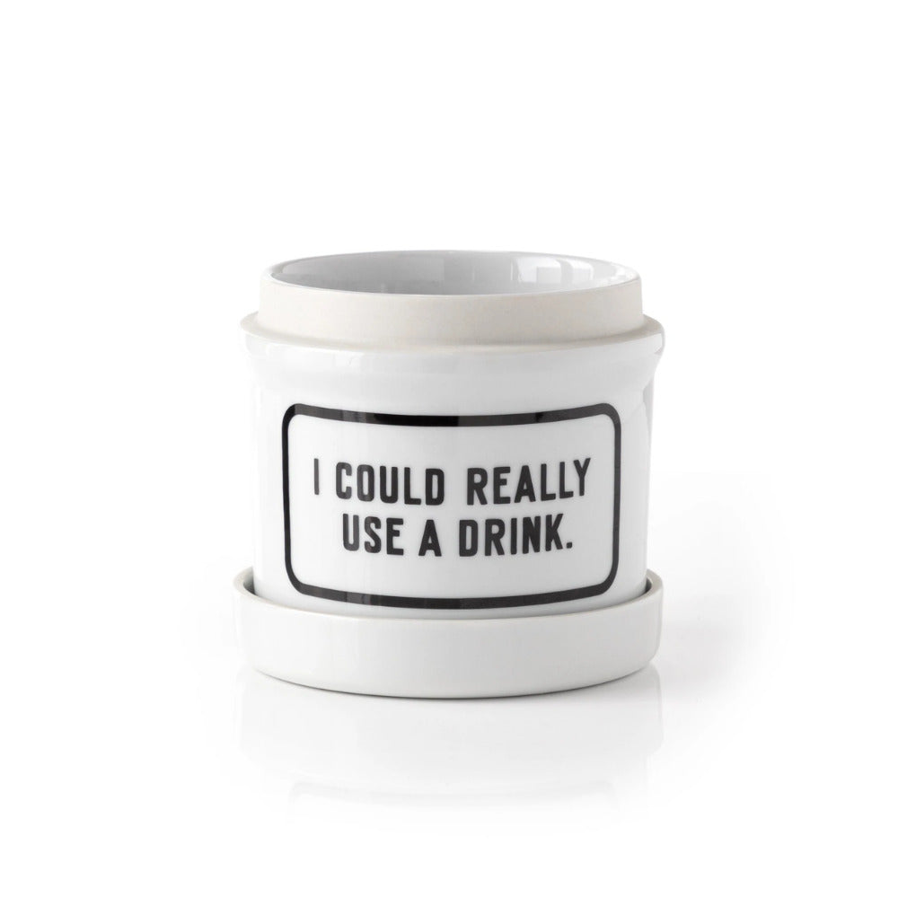 Brass Monkey I Could Really Use a Drink Ceramic Planter