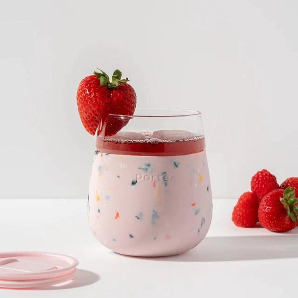 Porter Glass Tumbler Terazzo 444ml - Blush
