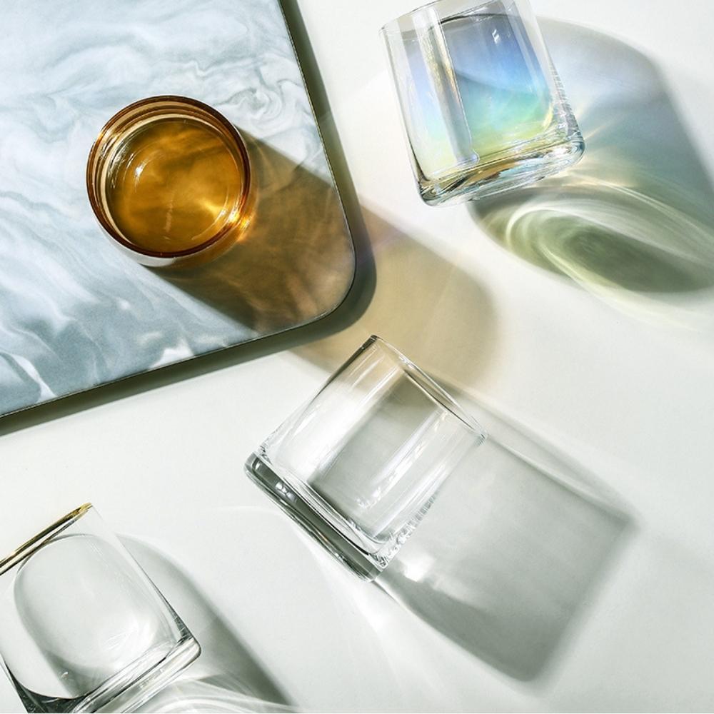 Gracewood Clear Glass Carafe Wood Stopper & 4 Tumblers