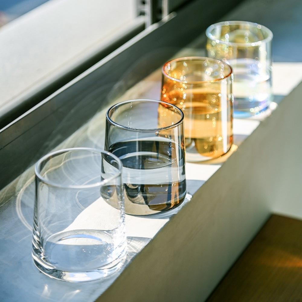 Gracewood Clear Glass Carafe Wood Stopper & 4 Tumblers