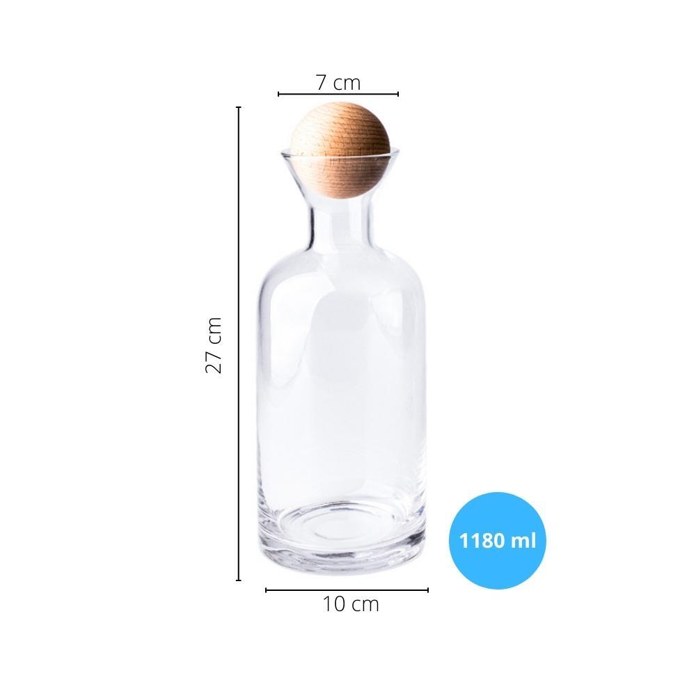 Gracewood Clear Glass Carafe Wood Stopper & 4 Tumblers